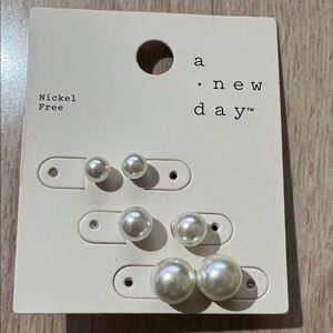 White Pearl Earring Trio